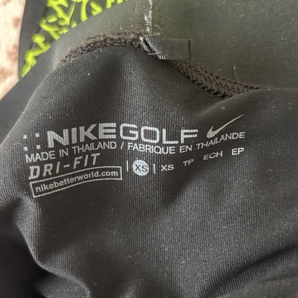 Nike Women's Neon Green and Black Athletic Shorts - Picture 3 of 6